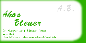 akos bleuer business card